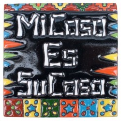 Mi Casa es Su Casa Skelett 15x15 cm Relief Fliese