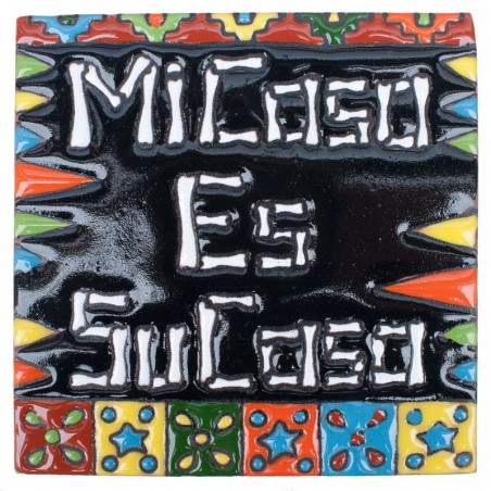 Mi Casa es Su Casa Skelett 15x15 cm Relief Fliese