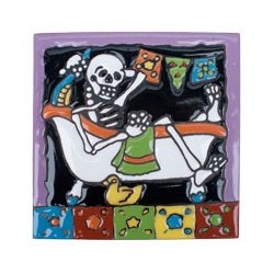 Badewanne Skelett 15x15 cm Relief Fliese