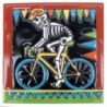 Rennradfahrer Skelett 15x15 cm Relief Fliese