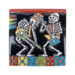 Rockband Skelett 15x15 cm Relief Fliese