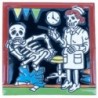 Krankenschwester Spritze Skelett 15x15 cm Relief Fliese