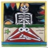 Yoga Skelett 15x15 cm Relief Fliese