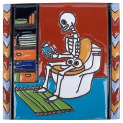 Klo WC Skelett 15x15 cm Relief Fliese