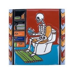 Klo WC Skelett 15x15 cm Relief Fliese