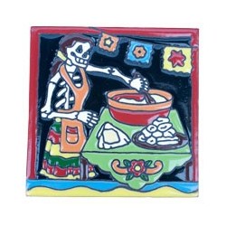 Cocinera Koch Skelett 15x15 cm Relief Fliese