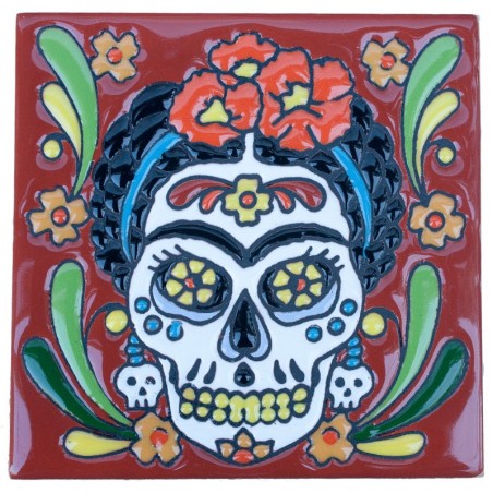 Frida Skelett 15x15 cm Relief Fliese