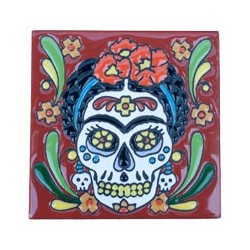 Frida Skelett 15x15 cm Relief Fliese