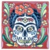 Frida Scull Skelett 11x11 cm Relief Fliese