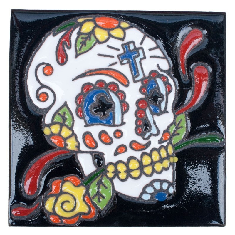 Sugar Scull Skelett 11x11 cm Relief Fliese