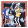 Skelett beim Grillen Skelett 11x11 cm Relief Fliese