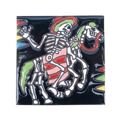 Rodeo Reiter Skelett 11x11 cm Relief Fliese