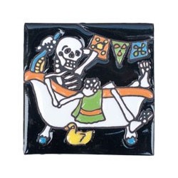 Badewanne Skelett 11x11 cm Relief Fliese