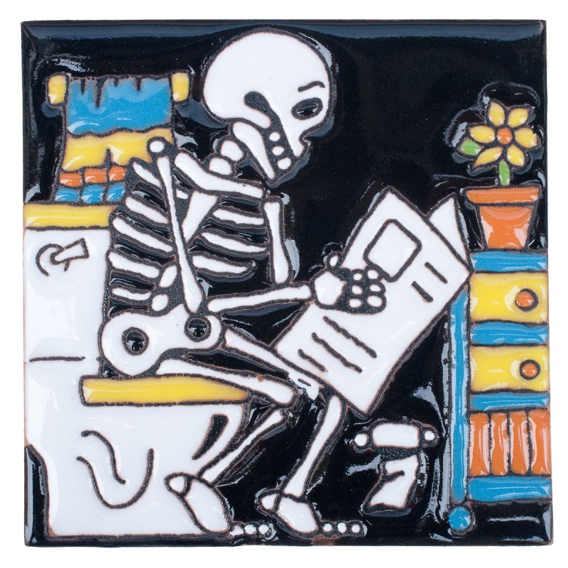 Klo WC Skelett 11x11 cm Relief Fliese