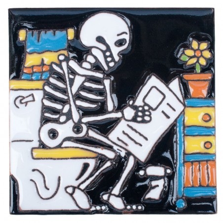 Klo WC Skelett 11x11 cm Relief Fliese