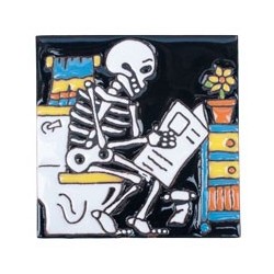 Klo WC Skelett 11x11 cm Relief Fliese