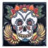 Sugar Scull mit Flügel Skelett 11x11 cm Relief Fliese