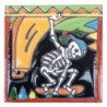 Skateboard Skelett 11x11 cm Relief Fliese
