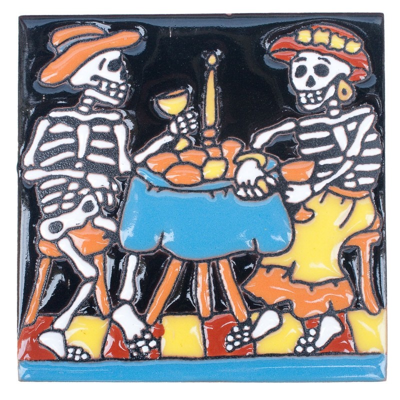 Romantisch Skelett 11x11 cm Relief Fliese