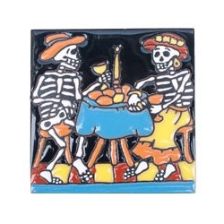 Romantisch Skelett 11x11 cm Relief Fliese