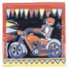 Motorradfahrer Skelett 11x11 cm Relief Fliese