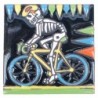 Rennradfahrer Skelett 11x11 cm Relief Fliese