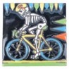 Rennradfahrer Skelett 11x11 cm Relief Fliese