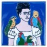 Frida mit Vögel 11x11 cm Relief Fliese