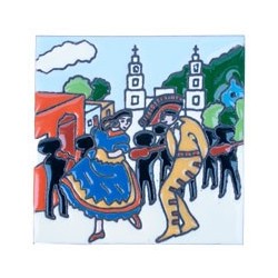 Tanzendes Paar 11x11 cm Relief Fliese