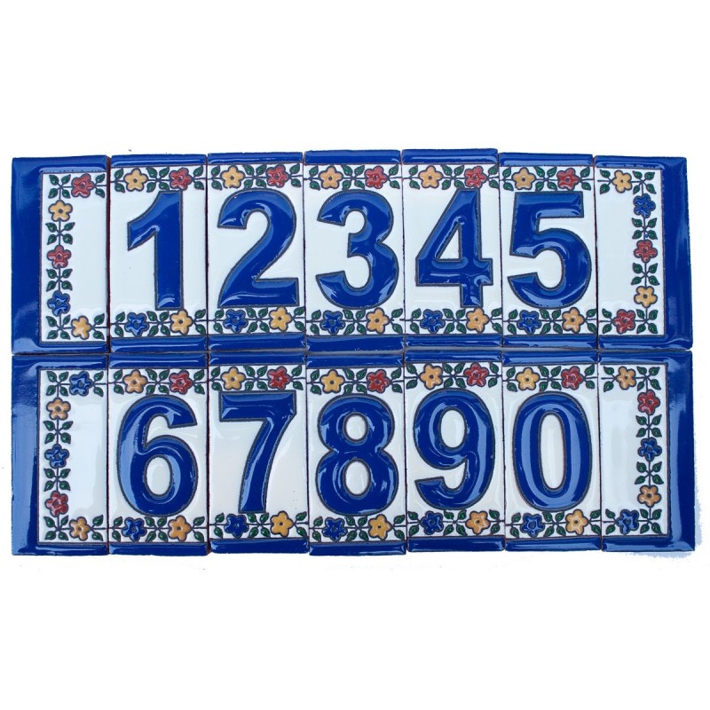 Zahlen 5x10 cm Relief Fliese