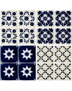 Blau & Weiß 10x10 cm Fliesen