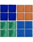 Handbemalte Einfarbig Fliese 5x5cm and Keramik aus Mexiko (Talavera)