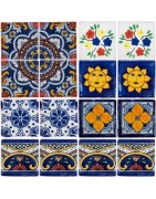 Handbemalte Gemustert Fliesen 5x5cm und Keramik aus Mexiko (Talavera)