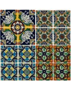 Handbemalte Kolonialstil Fliese 15x15cm and Keramik aus Mexiko in Österreich (Talavera)